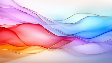 Poster - A colorful wave with gold accents. The colors are red, blue, and yellow. The wave is flowing and has a sense of movement. The gold accents add a touch of luxury. AI generated.