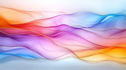 Poster - A colorful, flowing line of paint with gold accents. The colors are bright and vibrant, creating a sense of energy and movement. The gold accents add a touch of luxury. Overall. AI generated.