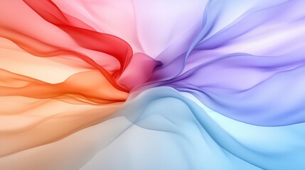 Poster - A colorful piece of fabric with a rainbow pattern. The colors are bright and vibrant, creating a sense of energy and excitement. The fabric appears to be flowing and dynamic. AI generated.