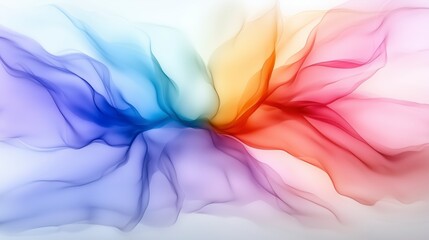 Poster - A colorful, abstract painting with a rainbow of colors. The painting is full of energy and movement, with the colors blending and swirling together in a dynamic way. AI generated.