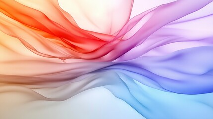 Poster - A colorful, flowing piece of fabric with a red and blue stripe. The colors are vibrant and the fabric appears to be flowing in a wave-like motion. AI generated.