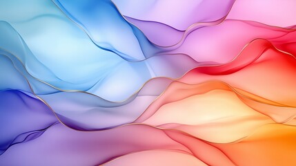 Poster - A colorful, flowing piece of art with gold accents. The colors are bright and vibrant, creating a sense of energy and movement. The gold accents add a touch of luxury. Overall. AI generated.