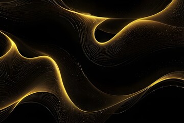 Wall Mural - Golden wave on black background , luxury modern concept. vector illustration for design. Generative AI