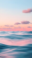 Wall Mural - Soothing Blend of Cool Colors in Gentle Flowing Waves at Sunset