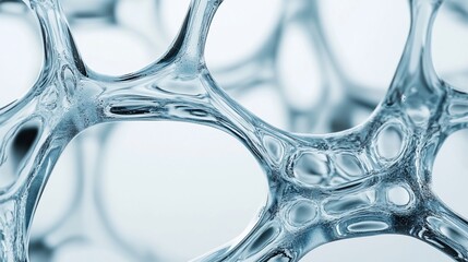 Poster - Abstract blue interconnected network structure.