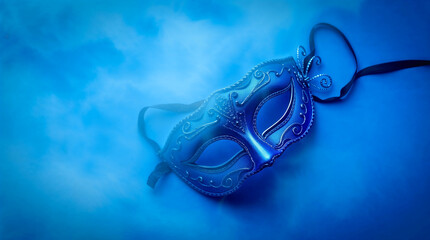 Poster - Venetian mask with over blue background