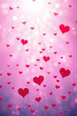 Wall Mural - Abstract Valentine's day background of bright glitter and hearts