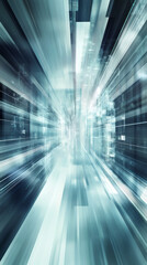 Aufkleber - Abstract digital information flow through fiber optic cables, creating a futuristic server room corridor