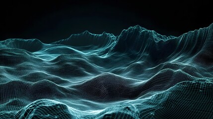 Poster - A mesmerizing representation of digital waves forming intricate patterns. This abstract image captures the essence of modern technology and data visualization.