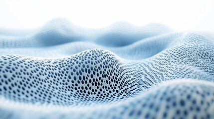 Poster - Abstract blue wave pattern with dotted texture.