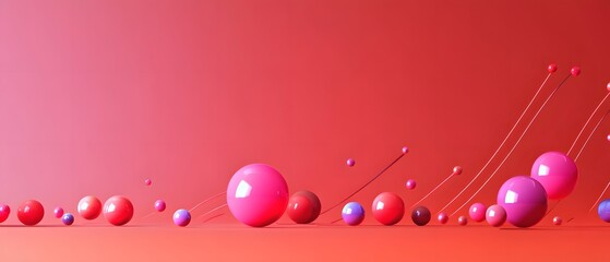 Poster - A vibrant abstract design featuring colorful spherical elements against a smooth gradient background, creating a sense of motion and energy for creative projects.