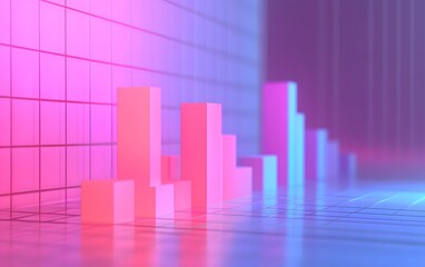 Poster - A visually striking graph displaying colorful bars against a textured background. This image symbolizes data analysis, progress, and modern business insights in a vibrant format.