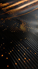Aufkleber - Light particles streaming across dark lines forming futuristic technological terrain
