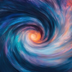 Poster - Abstract Cosmic Swirl of Colors in a Vibrant Galactic Scene Capturing Energy