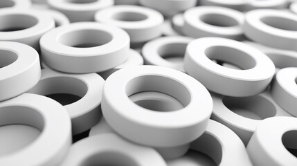 Poster - Abstract background of many white rings.