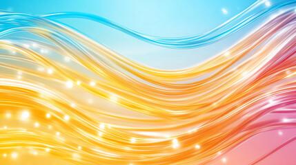 Leinwandbilder - Colorful abstract waves dance across a bright background