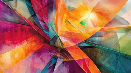 Poster - a colorful abstract painting with a lot of different colors and shapes