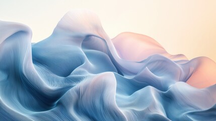 Poster - a blue and pink wave with a white background