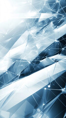 Poster - Complex structure of connected lines and dots forming geometric shapes creating abstract futuristic technology background