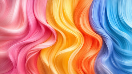 Poster - Colorful strands of hair in vibrant shades swirl together