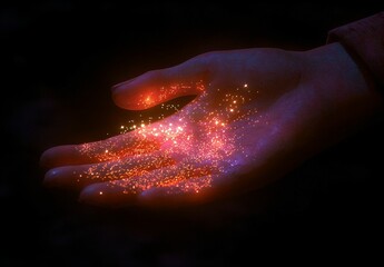 Wall Mural - Glowing Stardust Hand