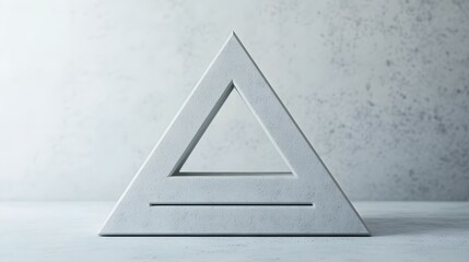 Wall Mural - Layered Geometric Triangles with Soft Shadows on Textured White Background