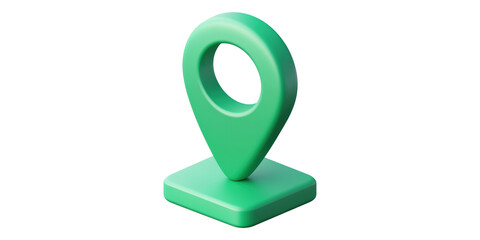 Poster - Green location pin isolated on transparent background