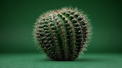 Poster - Gorgeous cactus shines against a green backdrop in a creative display of nature's art