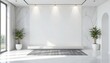 © Brother Stocks - Modern minimalist living room with white walls and marble accents