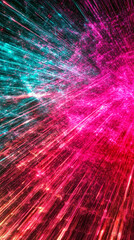 Poster - Multicolor Neon Explosion Creates a Vibrant Light Show in a Dynamic Urban Setting