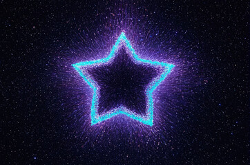 holographic star made of many particles. generative ai.