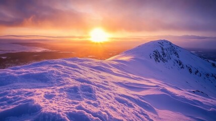 Wall Mural - sunrise in the mountains