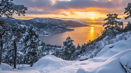 Poster - sunrise in the mountains