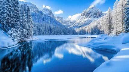 Poster - snow covered mountains