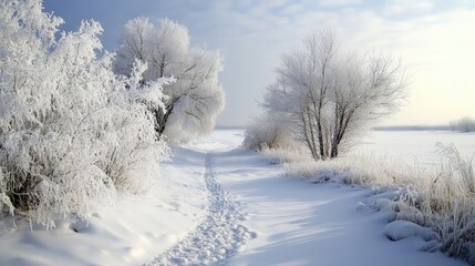 Poster - landscape with snow