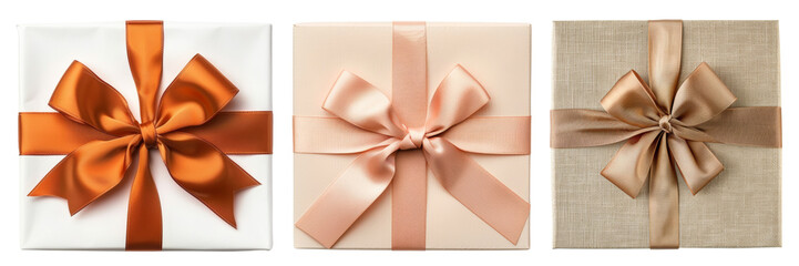 Collection of gift boxes isolated on a white or transparent background