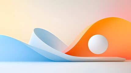 Leinwandbilder - Flowing light waves and gradient colors create a mesmerizing futuristic backdrop for a modern art scene or performance stage  The abstract digital features smooth elegant curves and a sleek