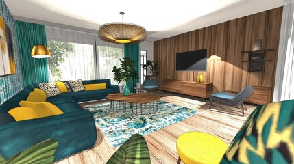 Canvas Print - modern living room