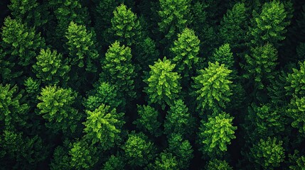 Wall Mural - lush green forest canopy viewed from above during daytime showcasing the beauty of nature
