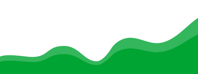Wall Mural - Green wave separator footer element, modern divider shapes vector illustration