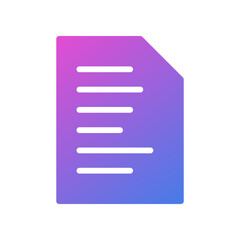 Fototapete - Vector icon of a piece of paper, symbol of a flat design document file.