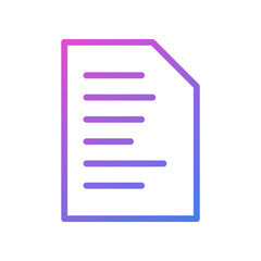 Fototapete - Vector icon of a piece of paper, symbol of a flat design document file.