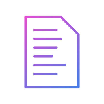 Vector icon of a piece of paper, symbol of a flat design document file.