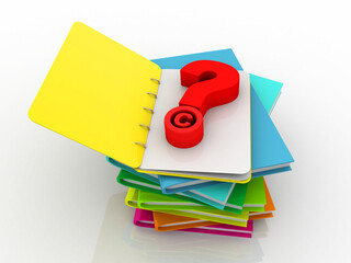 Poster - 3d rendering file folder with question symbol
