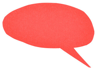 Poster - Red round blank cut out cardboard paper speech bubble with copy space for text on transparent png background design element