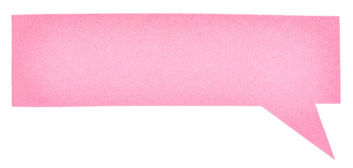 Poster - Blank pink cut out cardboard paper speech bubble with copy space for text on transparent png background design element