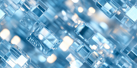 Poster - seamless translucent cubes: a close-up view of modern, abstract glassy textures and patterns for cre