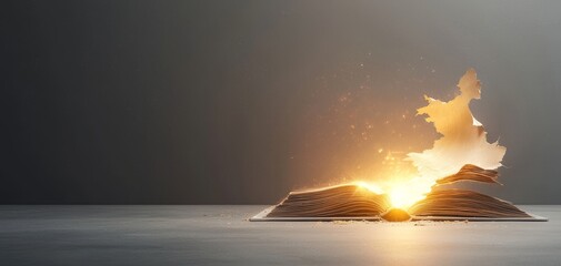 Poster - A glowing eruption from a textured surface, highlighting dynamic movement and contrasts of light against a dark background.