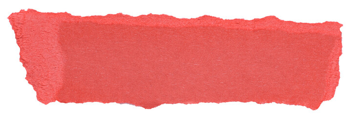 Poster - Isolated cut out torn piece of blank red paper note cardboard with texture and copy space for text, transparent png background design element