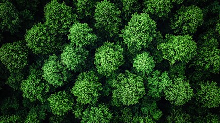 Wall Mural - lush green treetops create a vibrant canopy in a dense forest during daylight hours